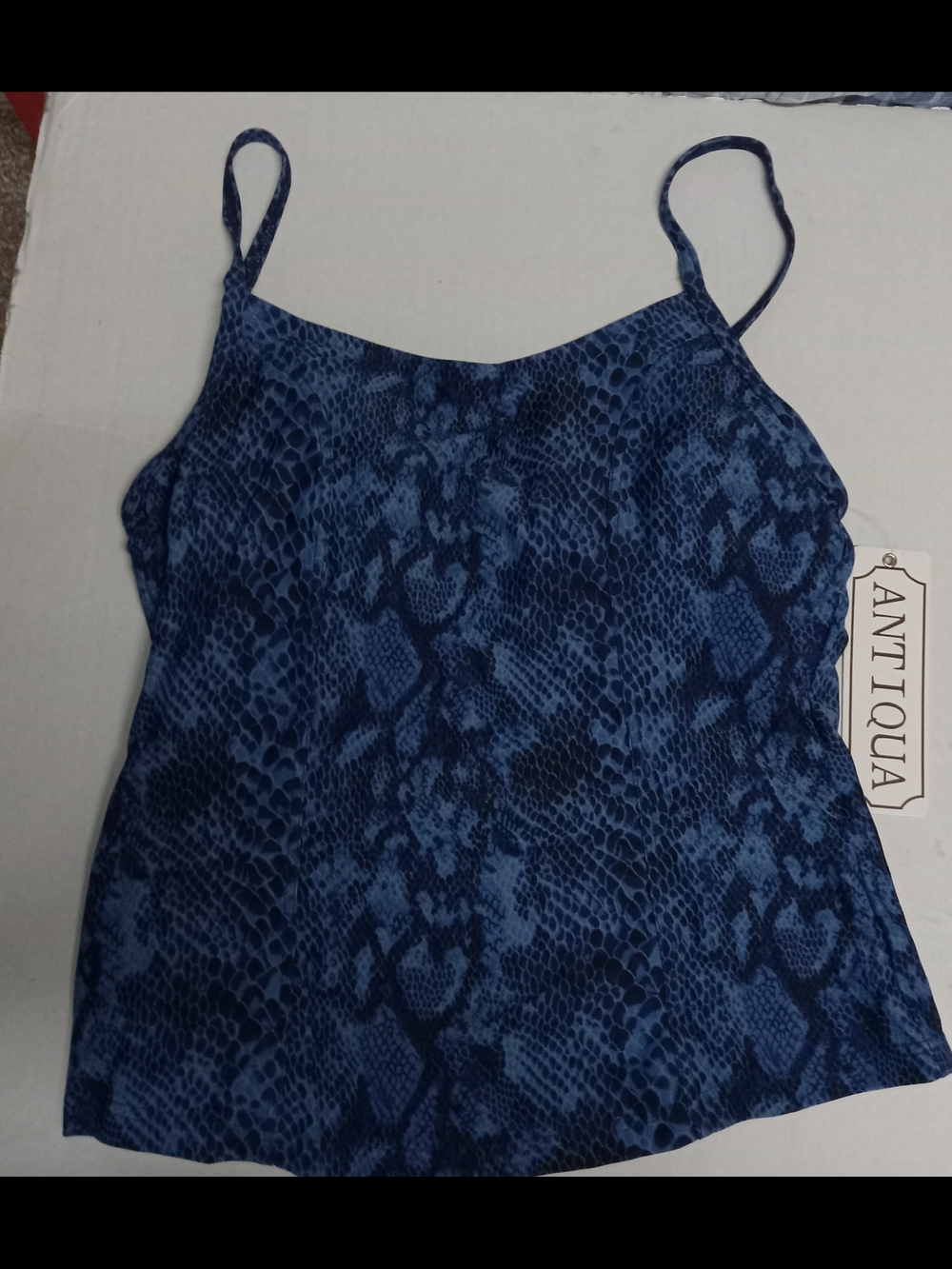 Antiqua Blue Snake-Print Tankini Swim Suit Set